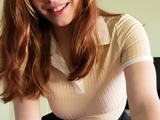 Amateur redhead slut provides a fantastic pov blowjob