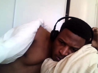 Crossdresser in black lingerie solo jerk off