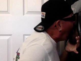 Gloryhole mature DILF blows prior to bareback bentover