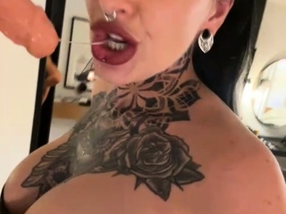 Large boob brunette masturbates on webcam