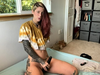 Attractive teen ebony solo toy masturbation