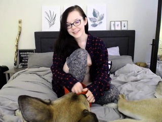 Jessy humorous newbie teen brunette toying