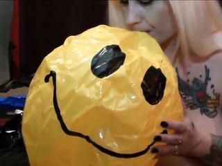 she grinds her butt holes on seashore ball