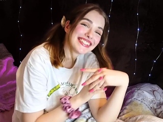 Jessy humorous novice teen brunette toying