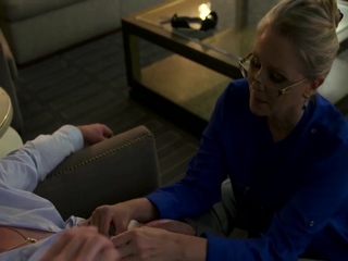 Julie Faculty Marm Hooker In Black Lingerie, Stockings And