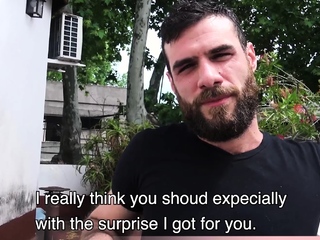 Newbie bearded man fucked by two cute latin teenagers