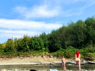 Novice coeds voyeur fucking in public place