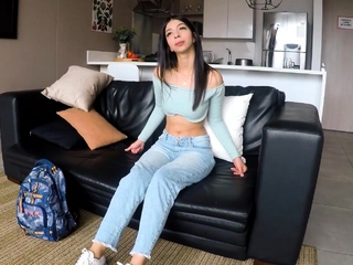 Petite 18 Yr Previous Colombian Cutie RAILED in Casting