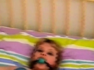 Actual thraldom motion with a man strapping this wench taut