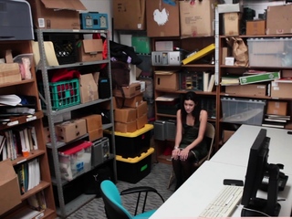 Cute skinny brunette caught shoplifting