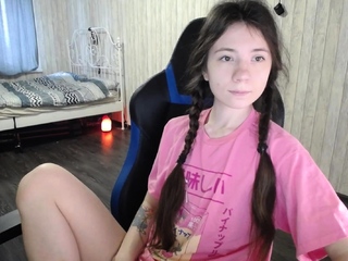 Jessy humorous novice teen brunette toying