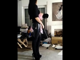 Femdom fetish mistresses fuck bdsm loser with strapon