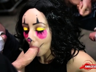 Scorching pornstar bukkake with swallow