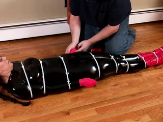 Sizzling brunette novice MILF rides hubbys cock