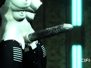 Sizzling futanari intercourse android fucks a younger hottie in sci-fi lab