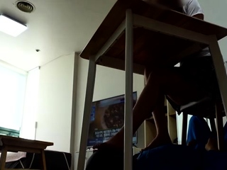 Stylish blonde enjoys foot fetish