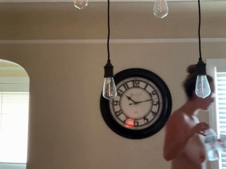 Busty curly brunette with huge boobs fucks on sofa