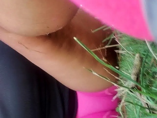 Busty curly brunette with huge boobs fucks on sofa