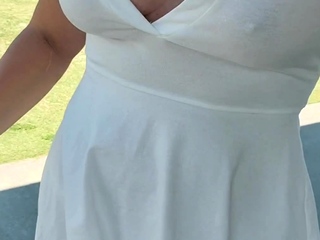 Chubby Redhead Milf Outdoor