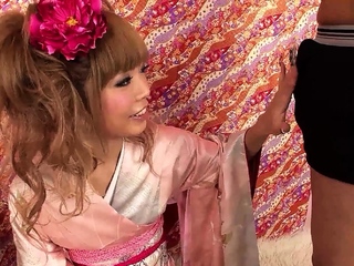 Cute Virgin Japan Teen seduce to First Blowjob by two Guys