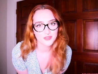 European novice redhead masturbates on webcam