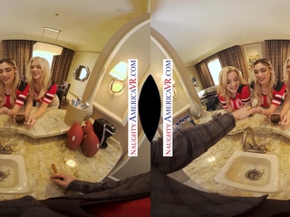 Three football-crazed sexpots make your massive dick MVP