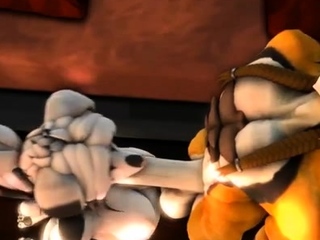 Brunette cums to hentai