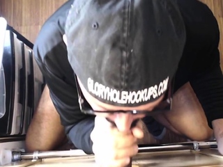Gloryhole IR mature homosexual fucked by Ebony