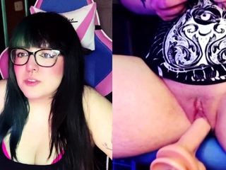 Attractive brunette newbie milf solo pussy toying present on sofa