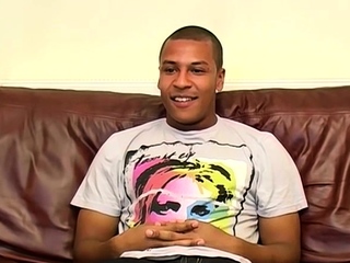 Black solo newbie Drew cums after jerking his large fats dick