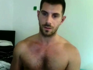 Sexy homosexual hunk solo jerking enjoyable