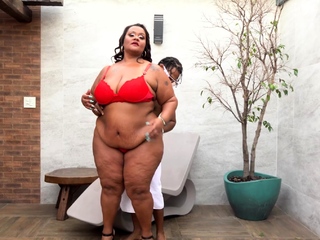 Stunning Brunette Large Boobs Rides Pretend Cock