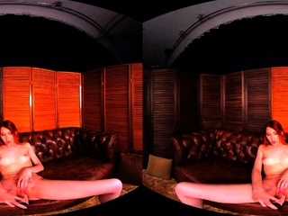 Engaging ginger babe Elin Flame enjoys striptease present