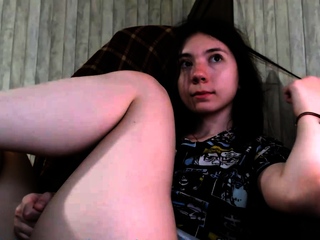 Jessy humorous novice teen brunette toying