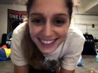 Novice Webcam Cute Teen Performs Solo with Huge Dildo