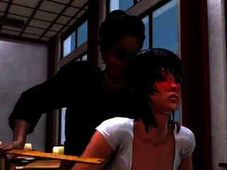 Two 3d cartoon cuties are prepared for his or her tub