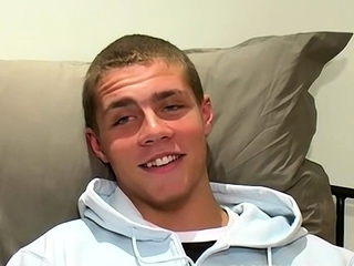 Skinny UK twink Anthony jerks off and cums after interview