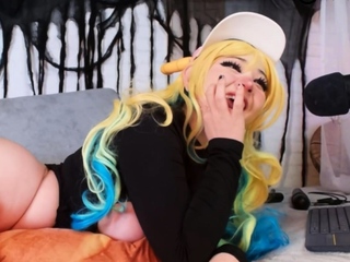 European beginner redhead masturbates on webcam