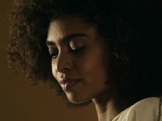 Naked Brazilian touches her ebony pussy