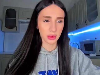 Tattood shemale tranny plays with ass during masturbation