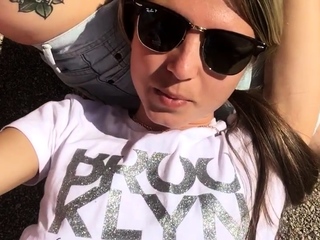 Cute blonde teen outdoor gleecute