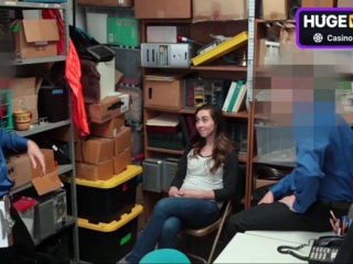 Male with a giant dick standing in storage room