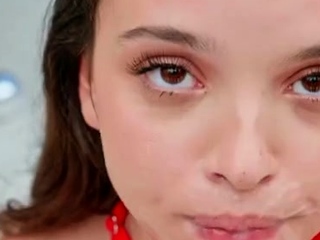 Amateur student blowjob on the balcony pov