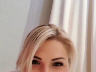 Cute blonde with big boobs solo